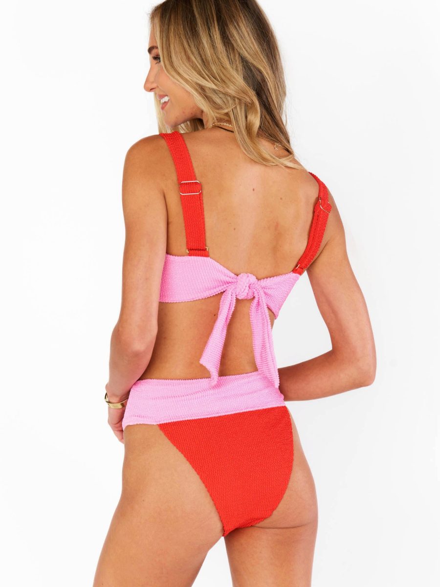 Del Rey Bottom ~ Bubblegum Colorblock Scrunch