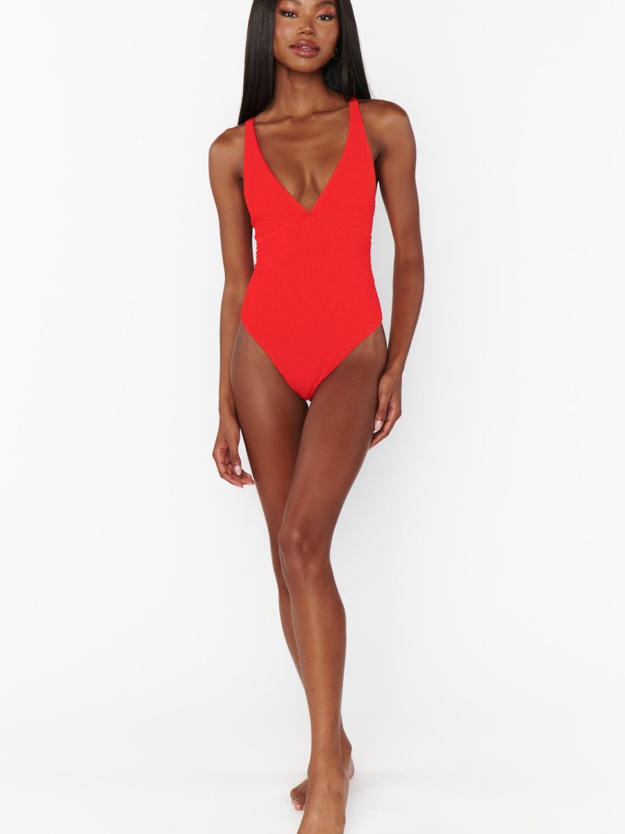 Cape May One Piece ~ Hot Tamale Red Scrunch