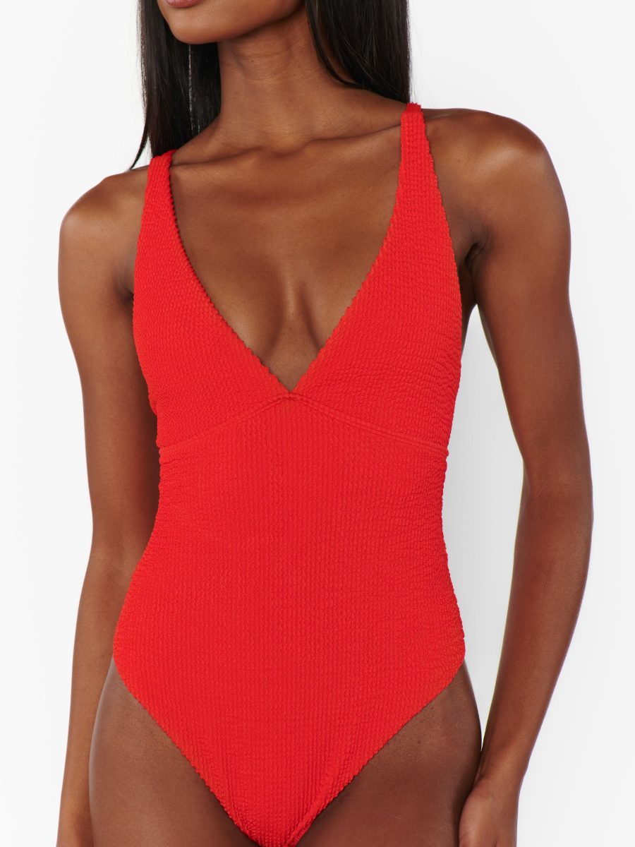Cape May One Piece ~ Hot Tamale Red Scrunch