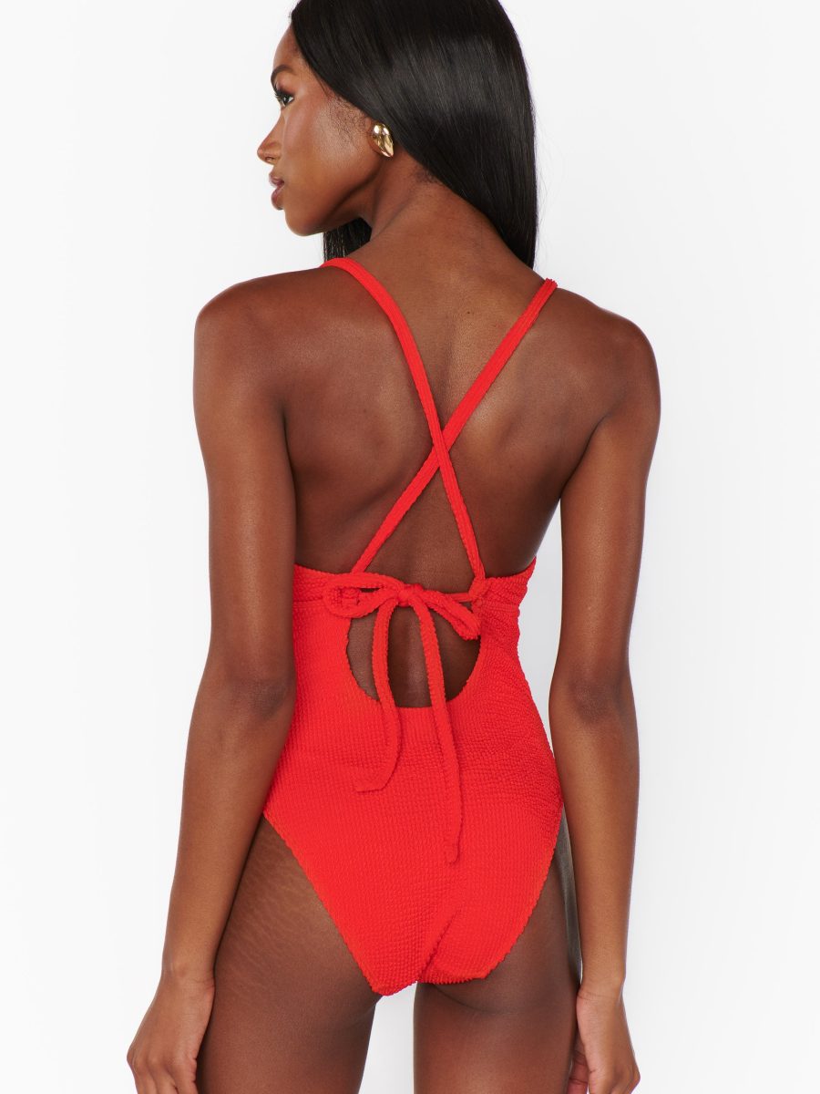 Cape May One Piece ~ Hot Tamale Red Scrunch