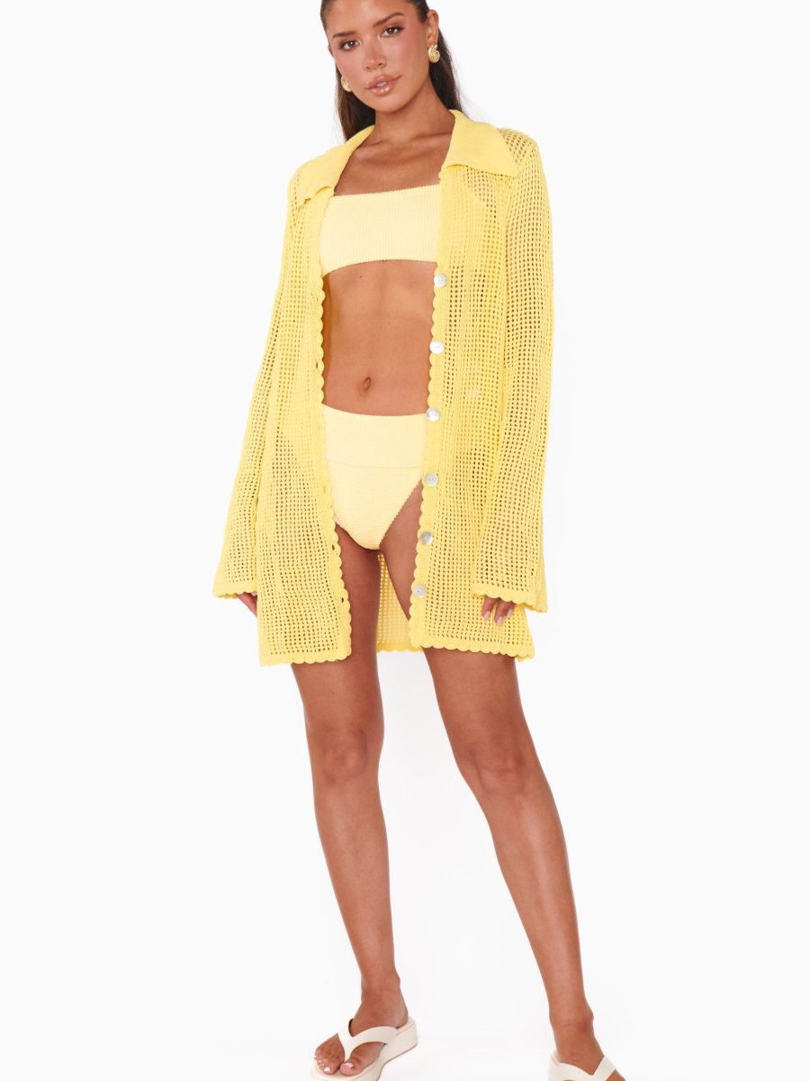 Destin Top ~ Butter Yellow Scrunch