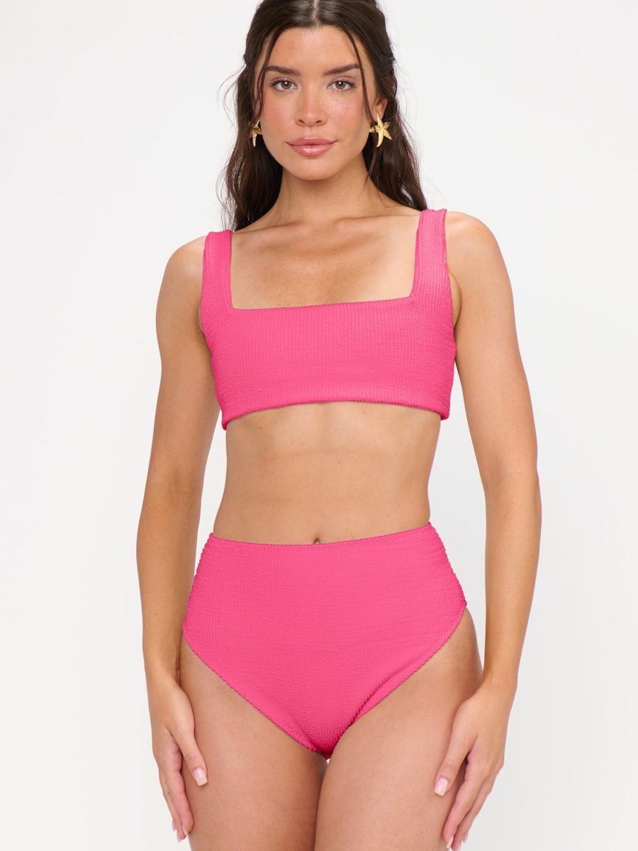 Hot Tub Top ~ Strawberry Pink Scrunch