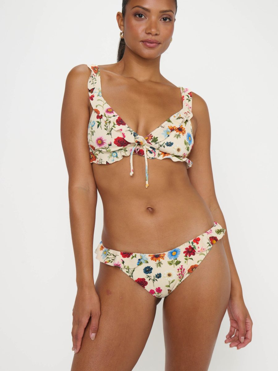 Rosemary Ruffle Bottom ~ French Floral Rib Scrunch