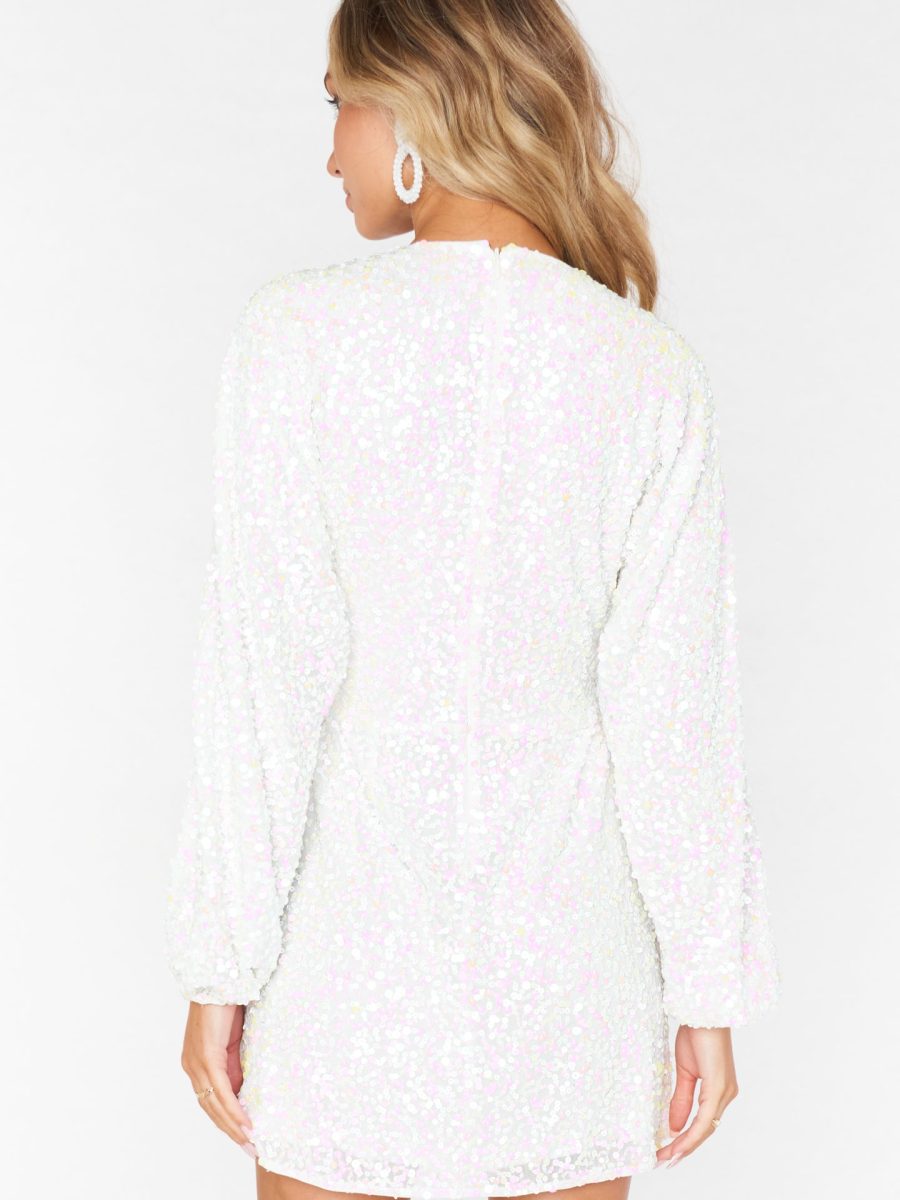Kidman Mini Dress ~ White Sprinkle Sequins