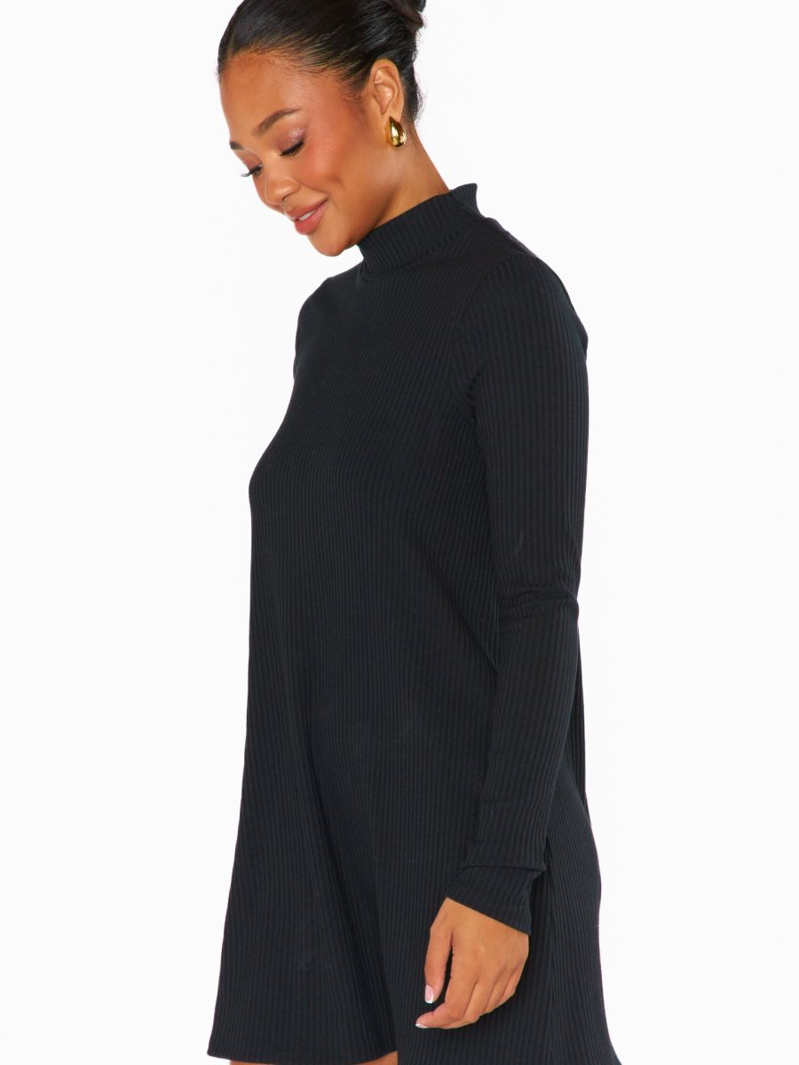 Tammy Turtleneck Dress ~ Winter Rib Black