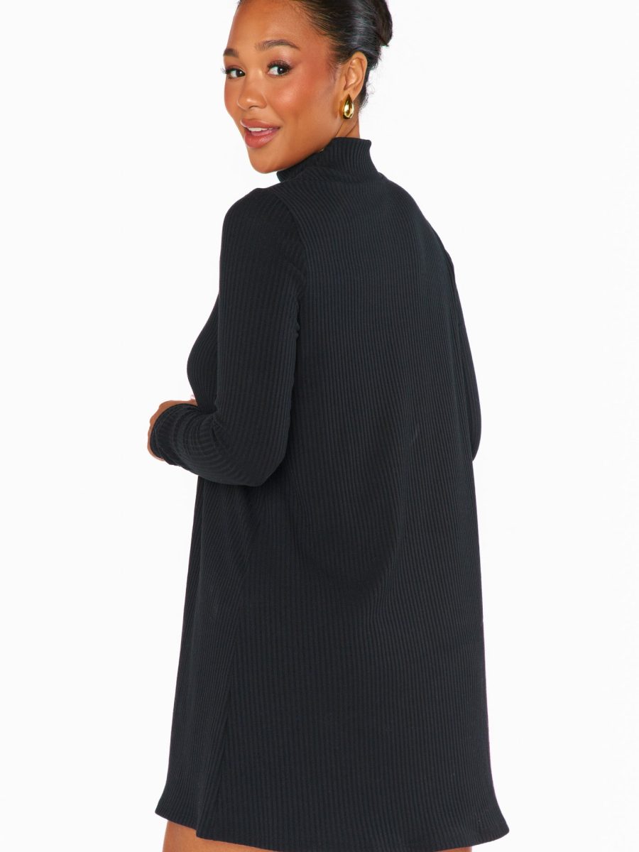 Tammy Turtleneck Dress ~ Winter Rib Black