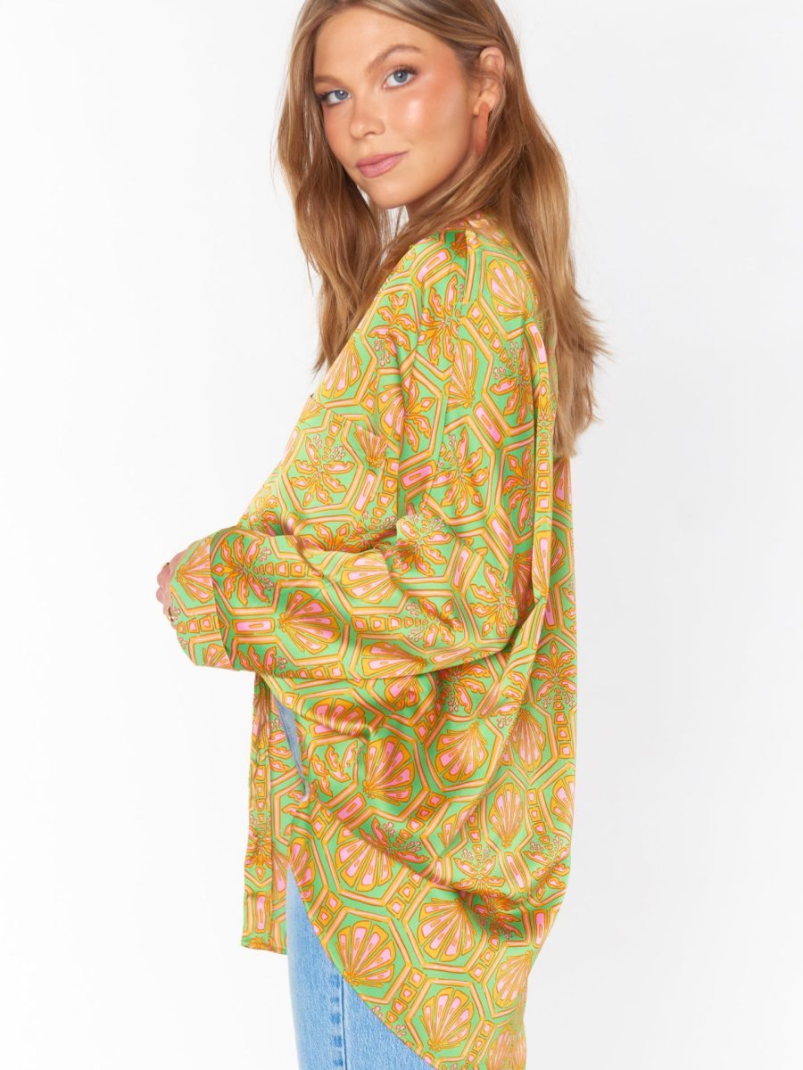 Johns Button Down Shirt ~ Palm Deco