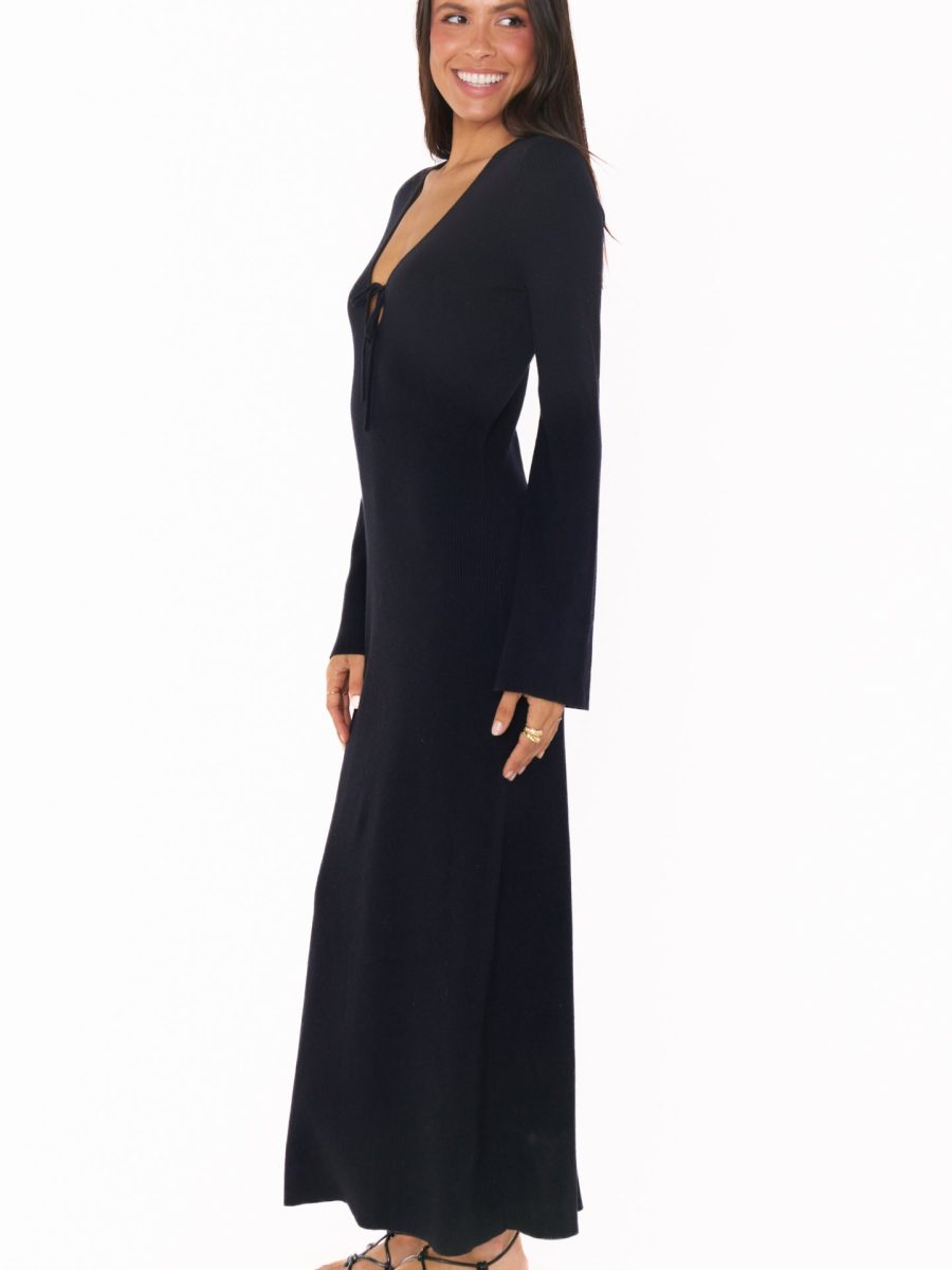 Vacay Maxi Dress ~ Black Rib Knit