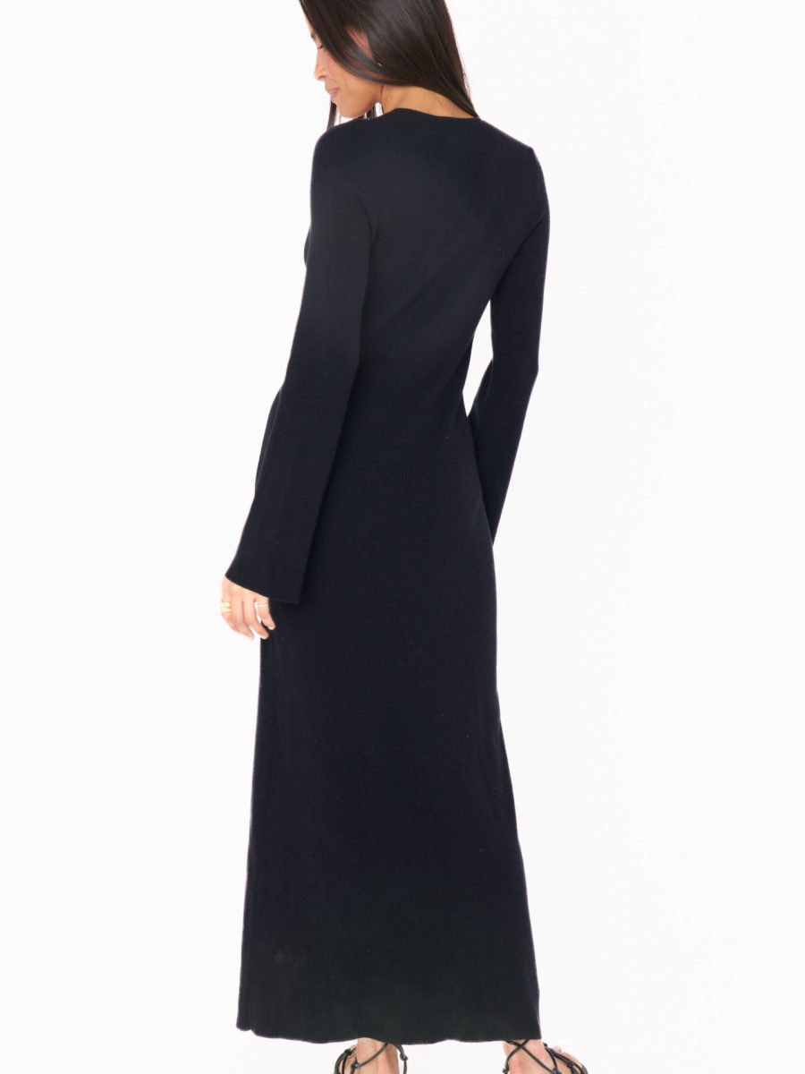 Vacay Maxi Dress ~ Black Rib Knit