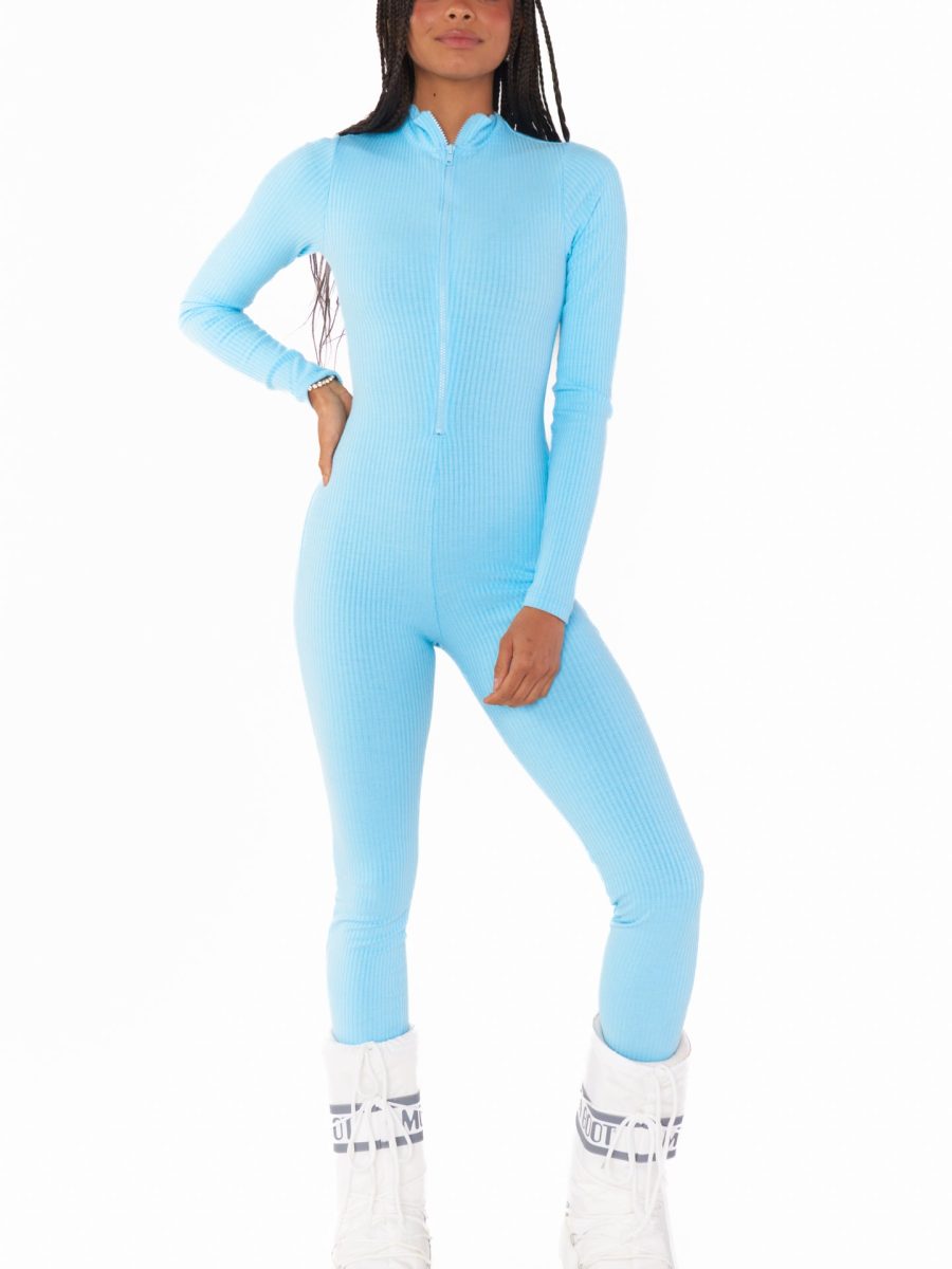 Lodge Onesie ~ Powder Blue Rib Knit