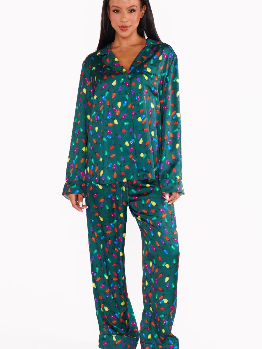 Classic PJ Set ~ Festive Lights Silky