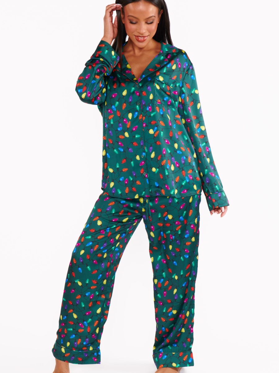Classic PJ Set ~ Festive Lights Silky