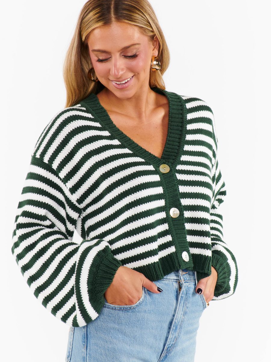 Good Karma Cardi ~ Forest Green Knit