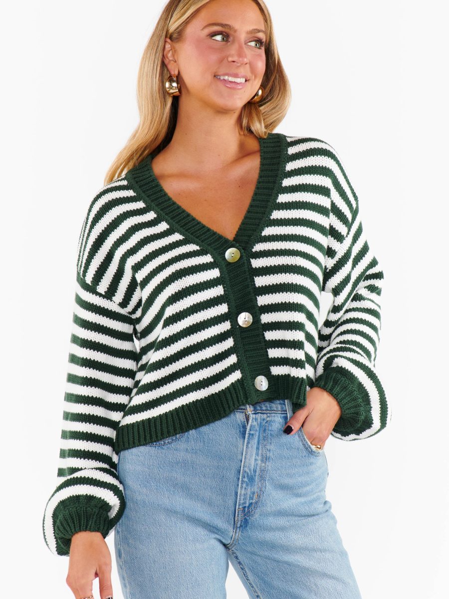 Good Karma Cardi ~ Forest Green Knit