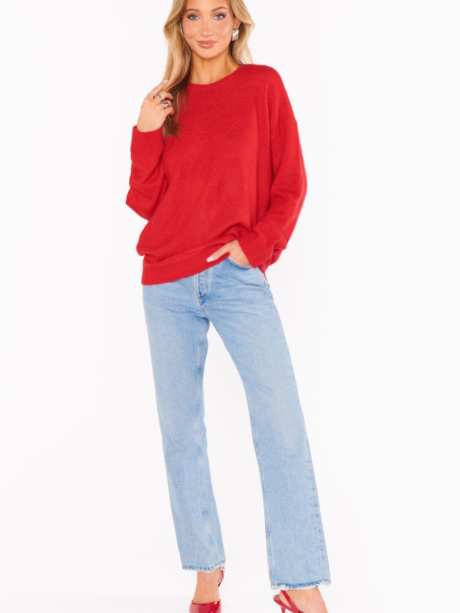 Feel Good Sweater ~ Red Knit