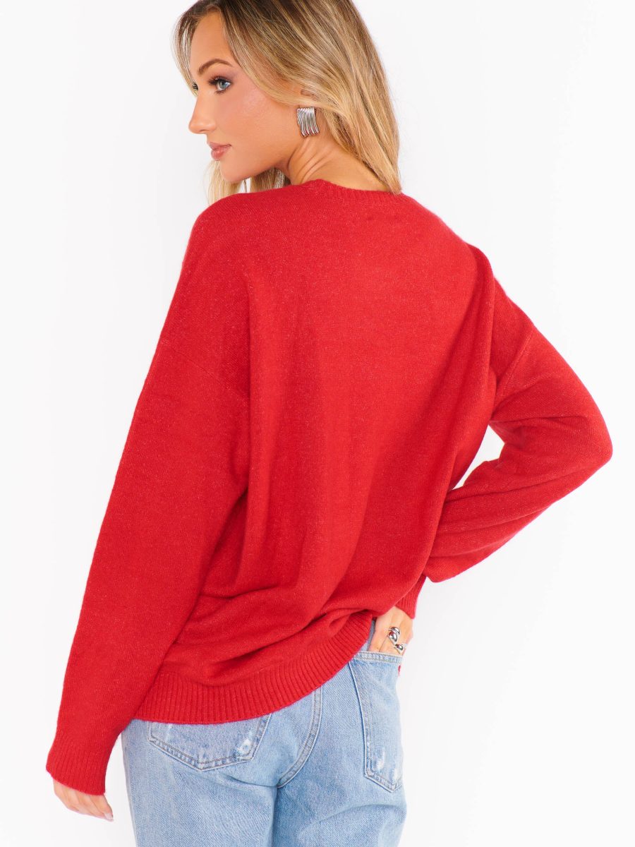 Feel Good Sweater ~ Red Knit