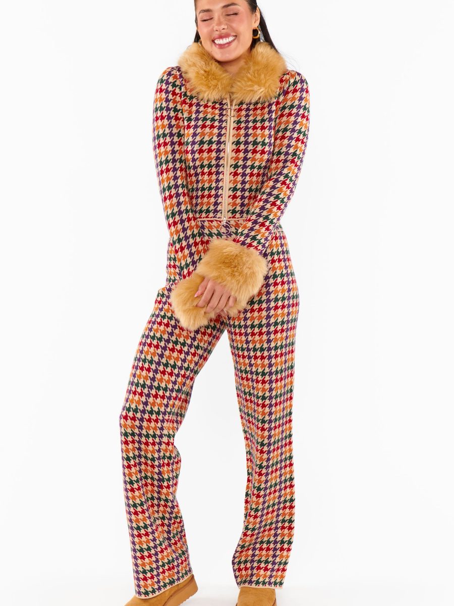 Zermatt Zip Up ~ Valley Houndstooth Faux Fur