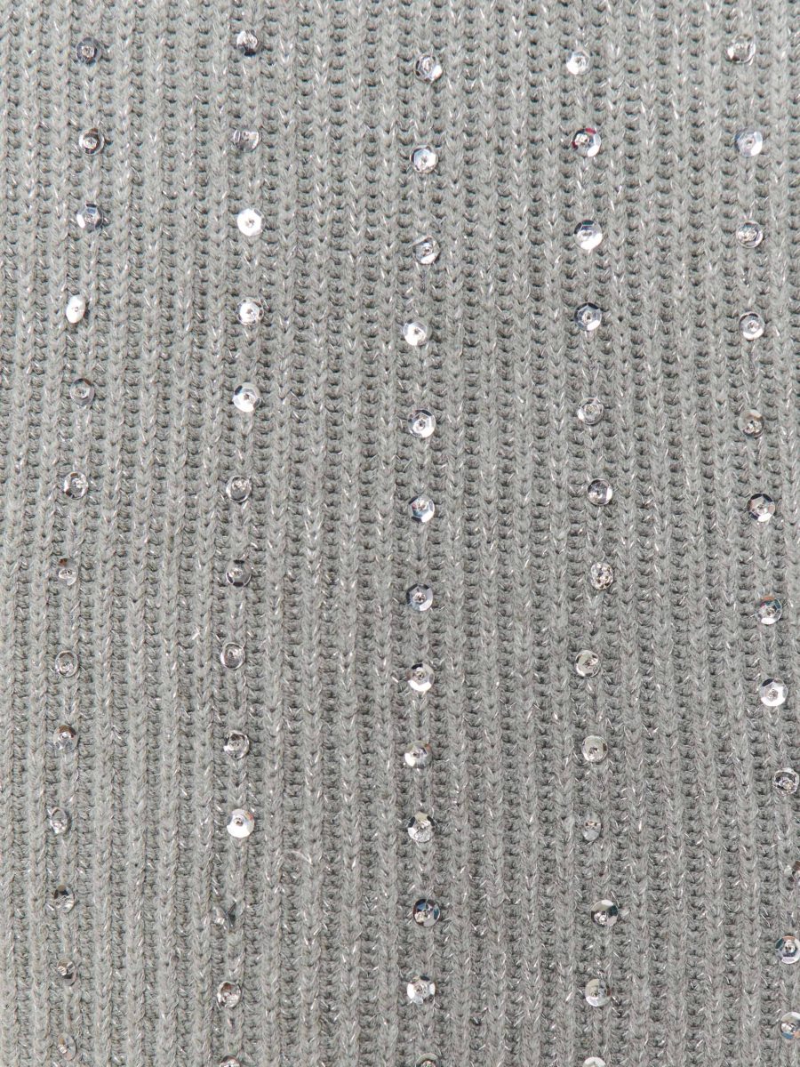 Social Sweater Dress ~ Silver Sequins Knit