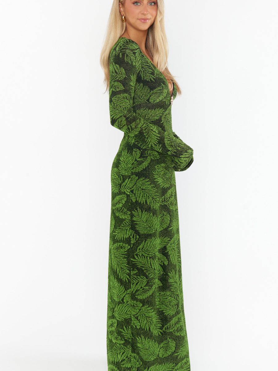 Lopez Dress ~ Palm Sparkle Stretch