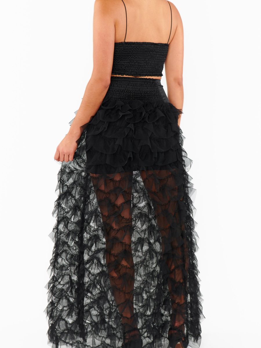 Meet Me at Midnight Skirt ~ Black Ruffle Tulle