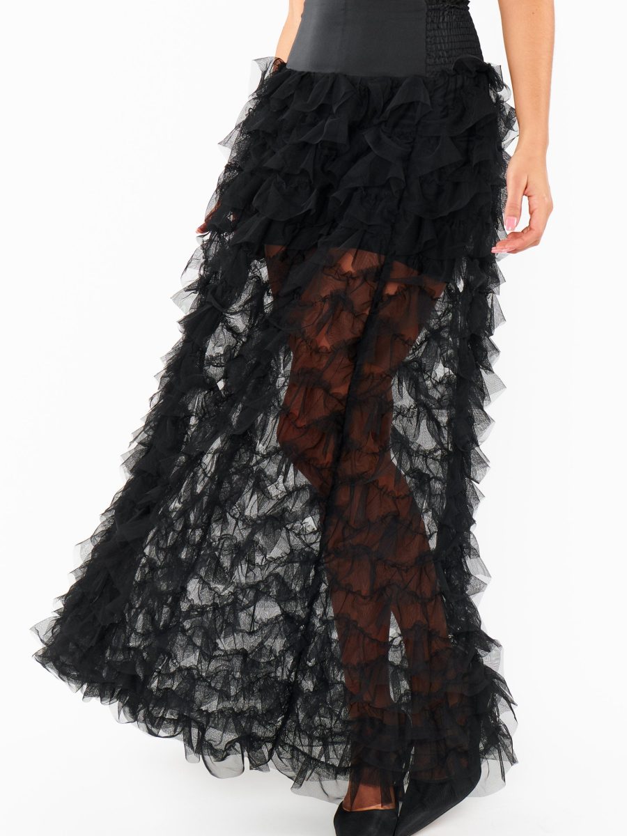 Meet Me at Midnight Skirt ~ Black Ruffle Tulle