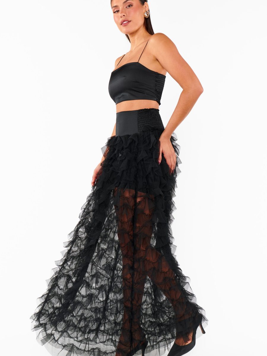 Meet Me at Midnight Skirt ~ Black Ruffle Tulle