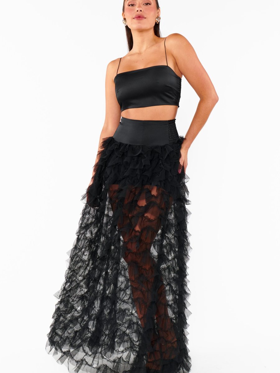 Meet Me at Midnight Skirt ~ Black Ruffle Tulle