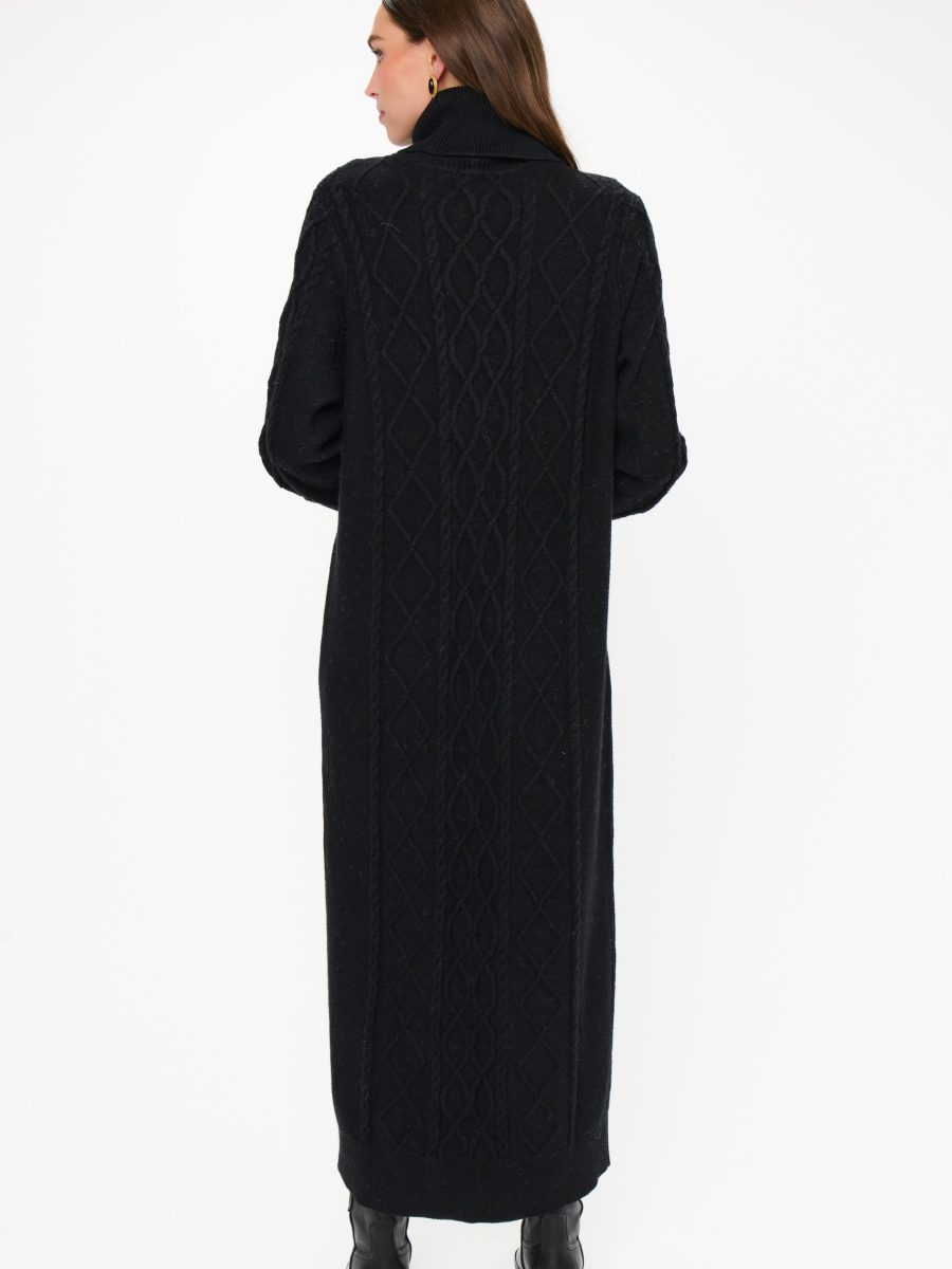 Montreal Midi Dress ~ Black Cable Knit