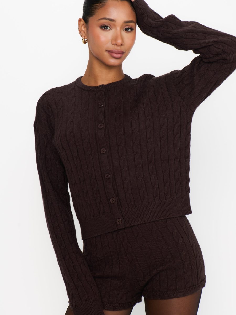 Throw On Shorts ~ Chocolate Cable Knit