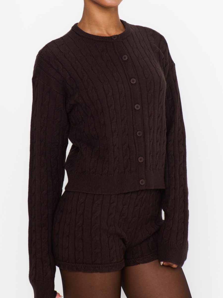 Throw On Shorts ~ Chocolate Cable Knit