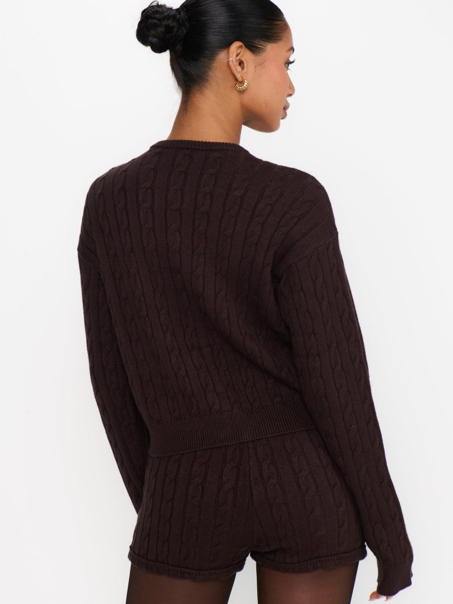 Throw On Shorts ~ Chocolate Cable Knit