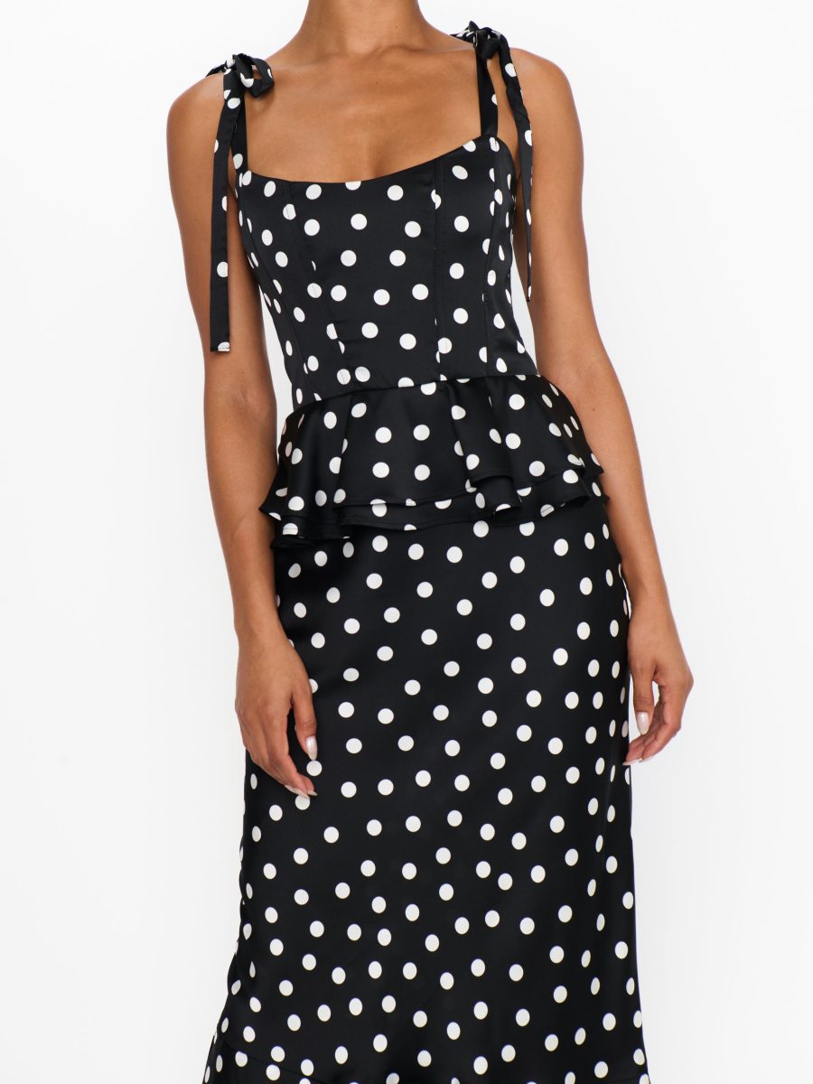 Pauline Peplum Dress ~ Polka Dot