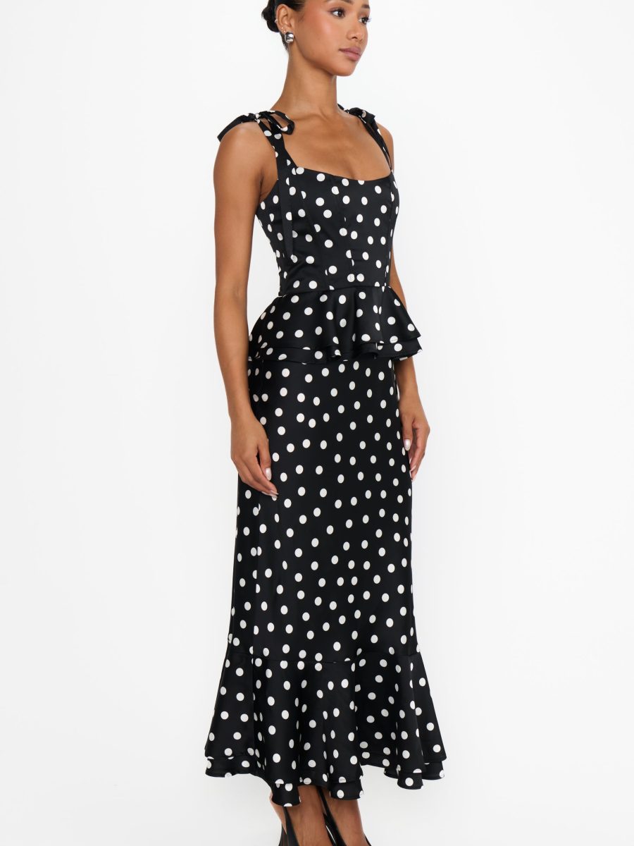 Pauline Peplum Dress ~ Polka Dot
