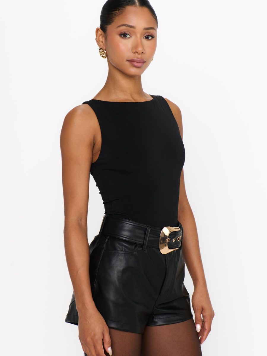 90s Bodysuit ~ Black Slinky Stretch
