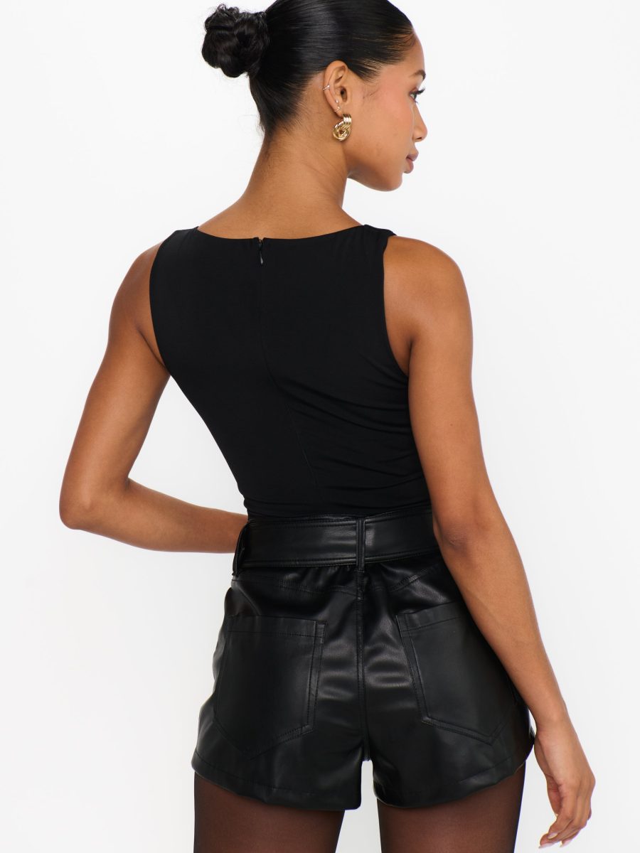 90s Bodysuit ~ Black Slinky Stretch
