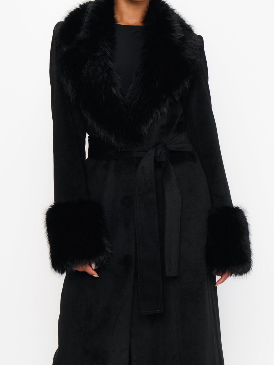 Checkroom Coat ~ Black with Faux Fur