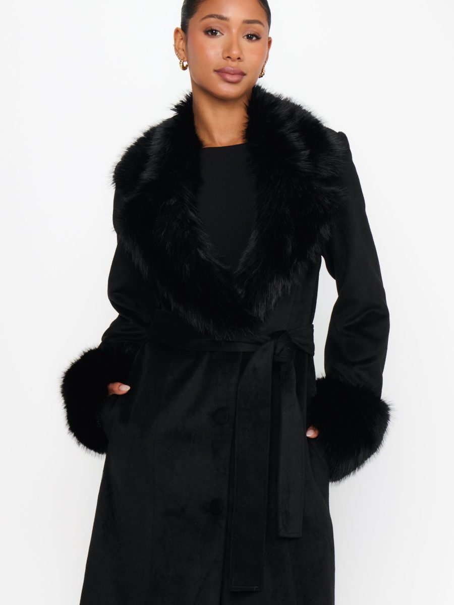 Checkroom Coat ~ Black with Faux Fur