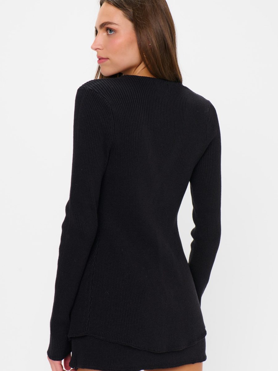 Josie Mini Skort ~ Black Rib Knit