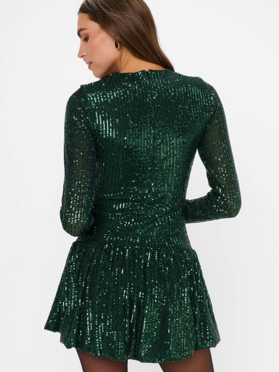 Zelda Mini Dress ~ Emerald Sequins