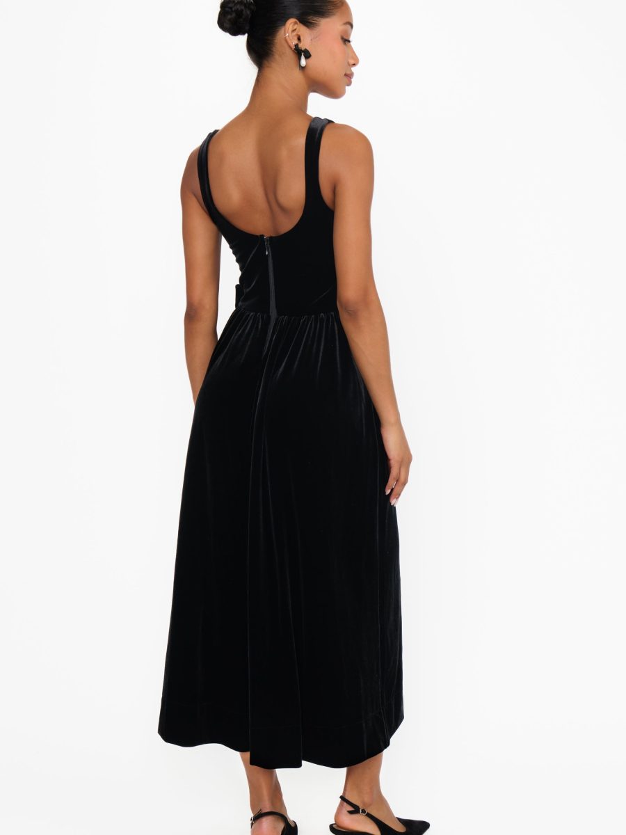 Ricci Midi Dress ~ Black Velvet
