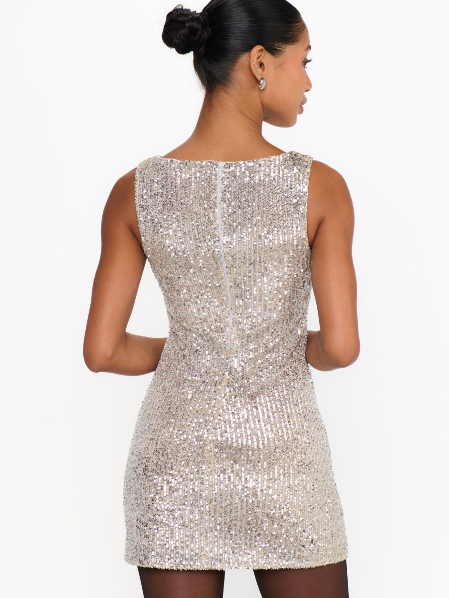 Tori Mini Dress ~ Platinum Sequins