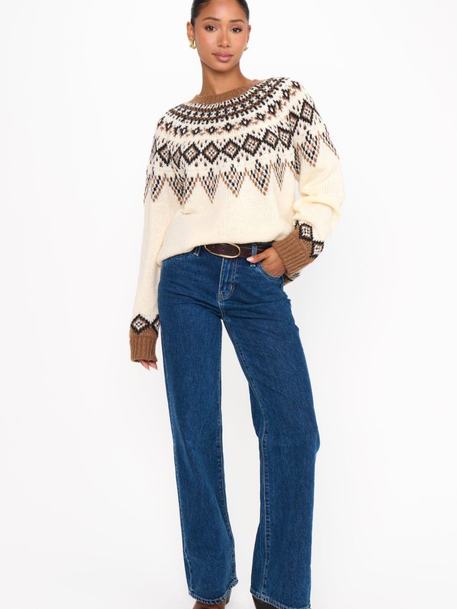Toasty Sweater ~ Brown Sugar Fair Isle Knit