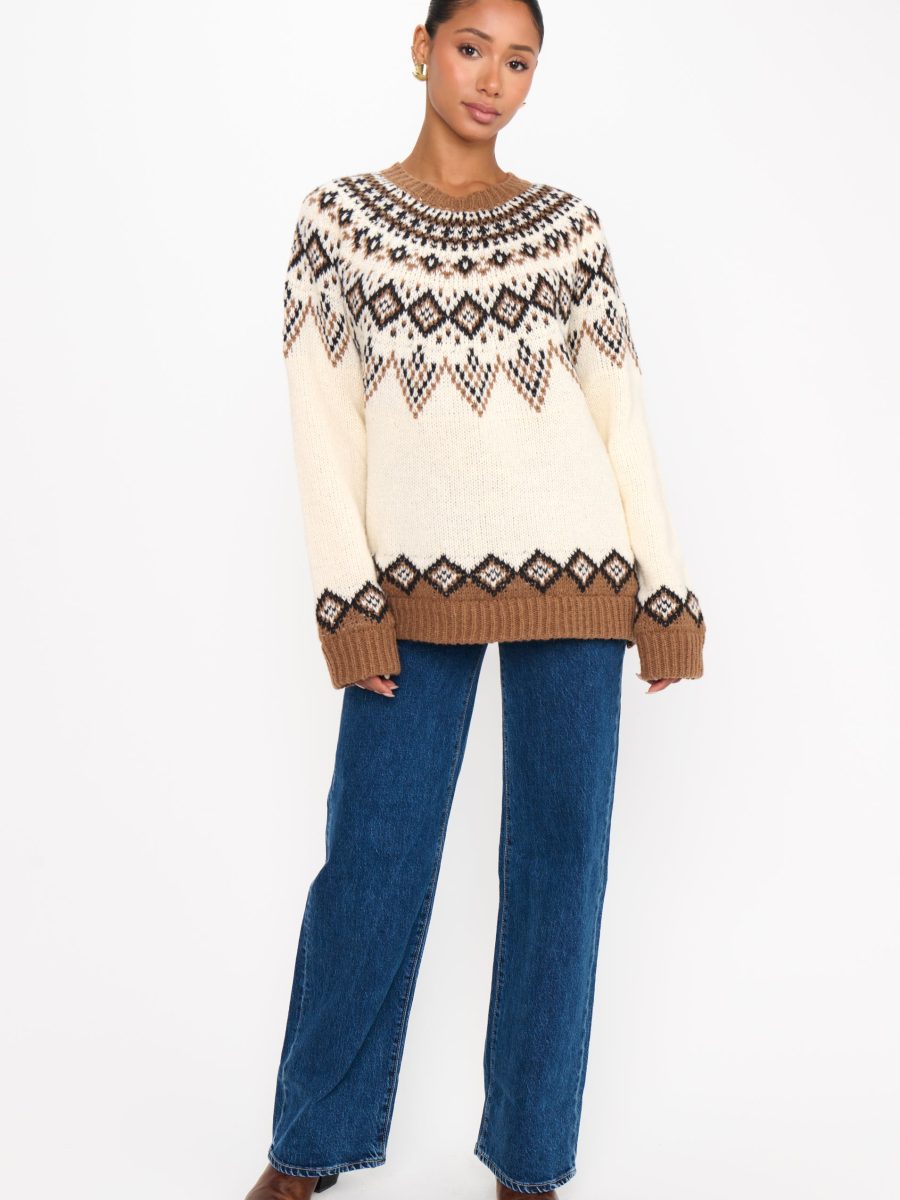 Toasty Sweater ~ Brown Sugar Fair Isle Knit
