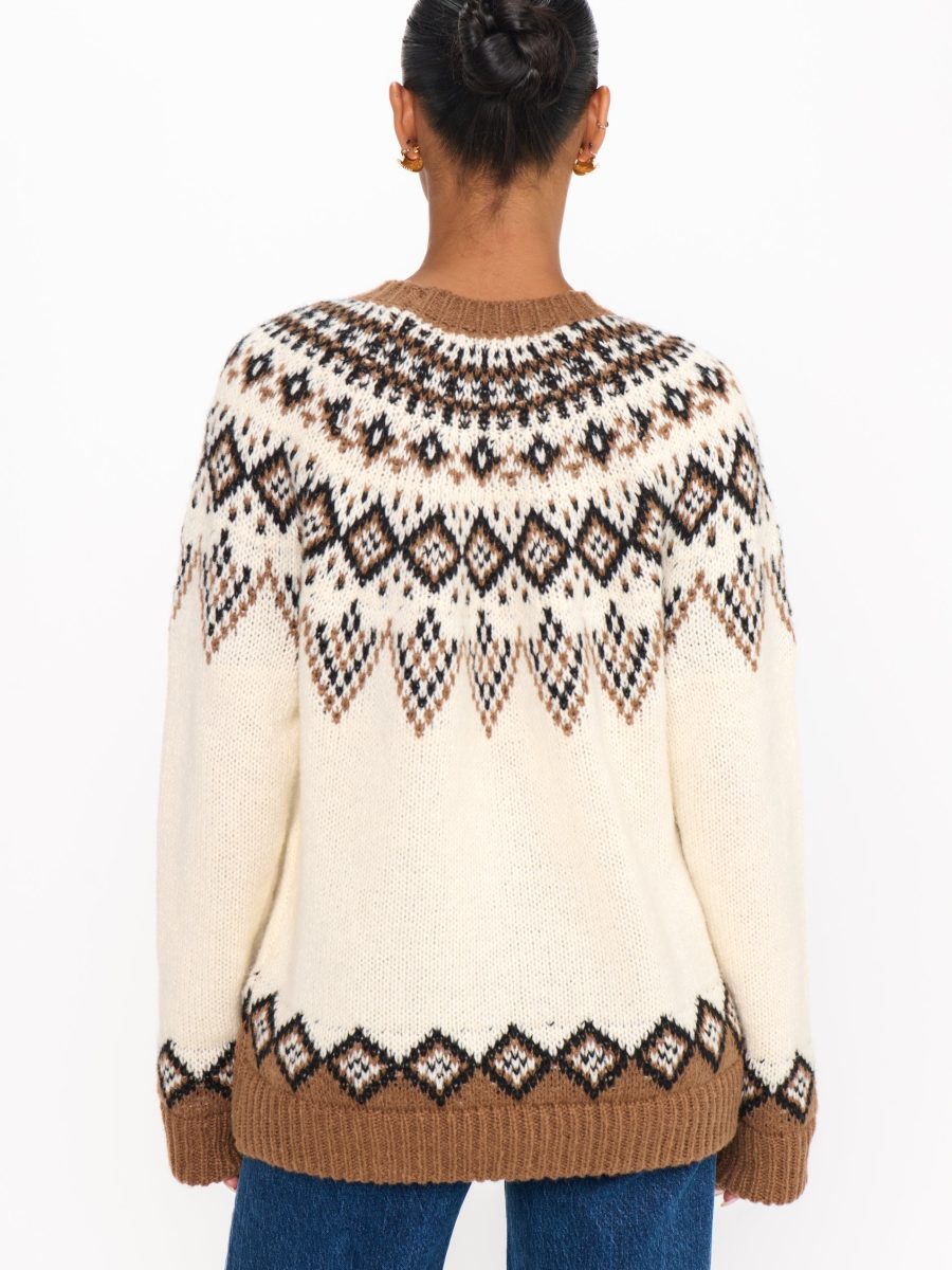 Toasty Sweater ~ Brown Sugar Fair Isle Knit