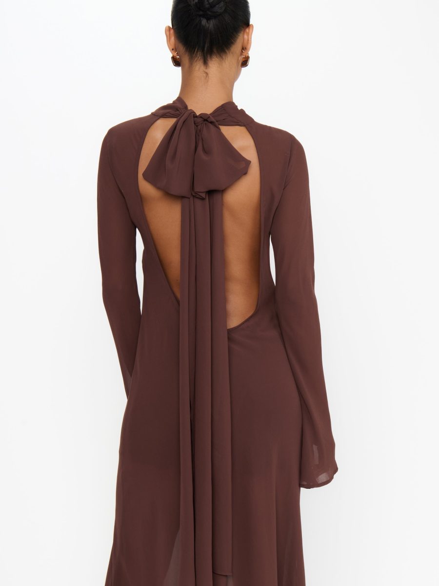 Brandi Maxi Dress ~ Chocolate Chiffon