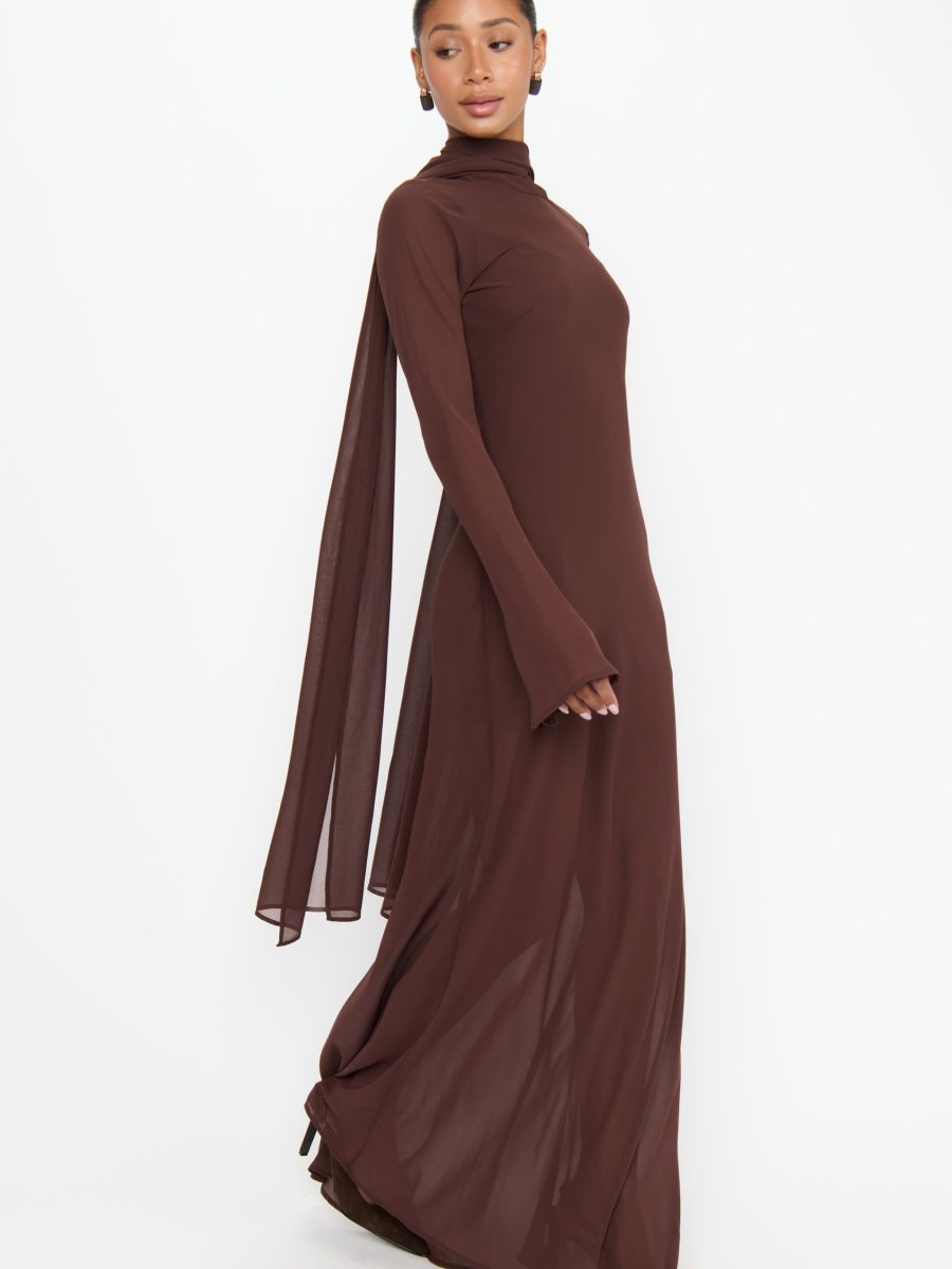 Brandi Maxi Dress ~ Chocolate Chiffon