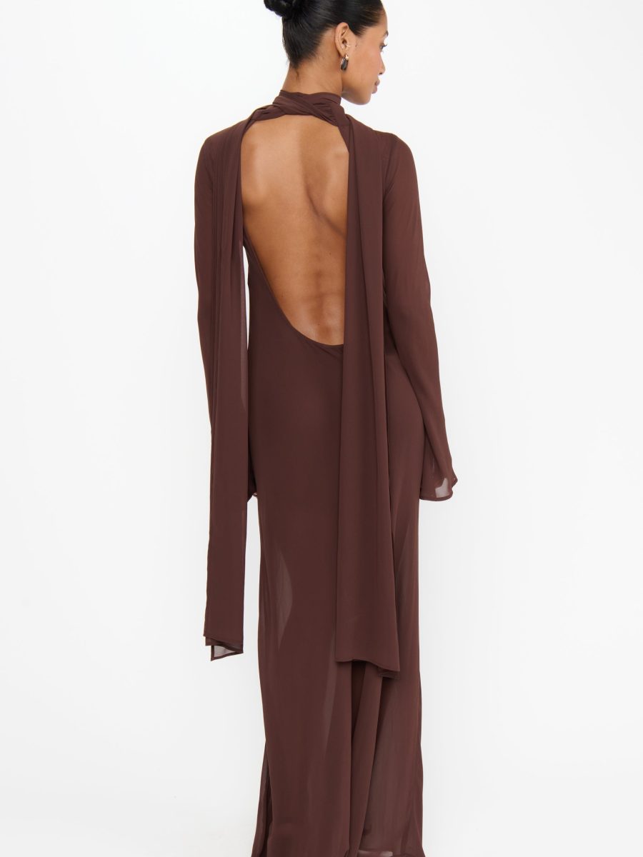 Brandi Maxi Dress ~ Chocolate Chiffon