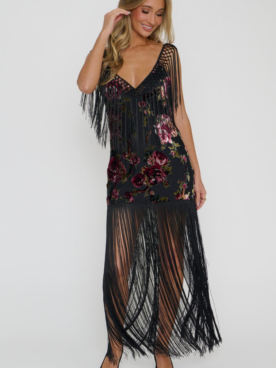 Natasha Fringe Dress ~ Petals in Splendor