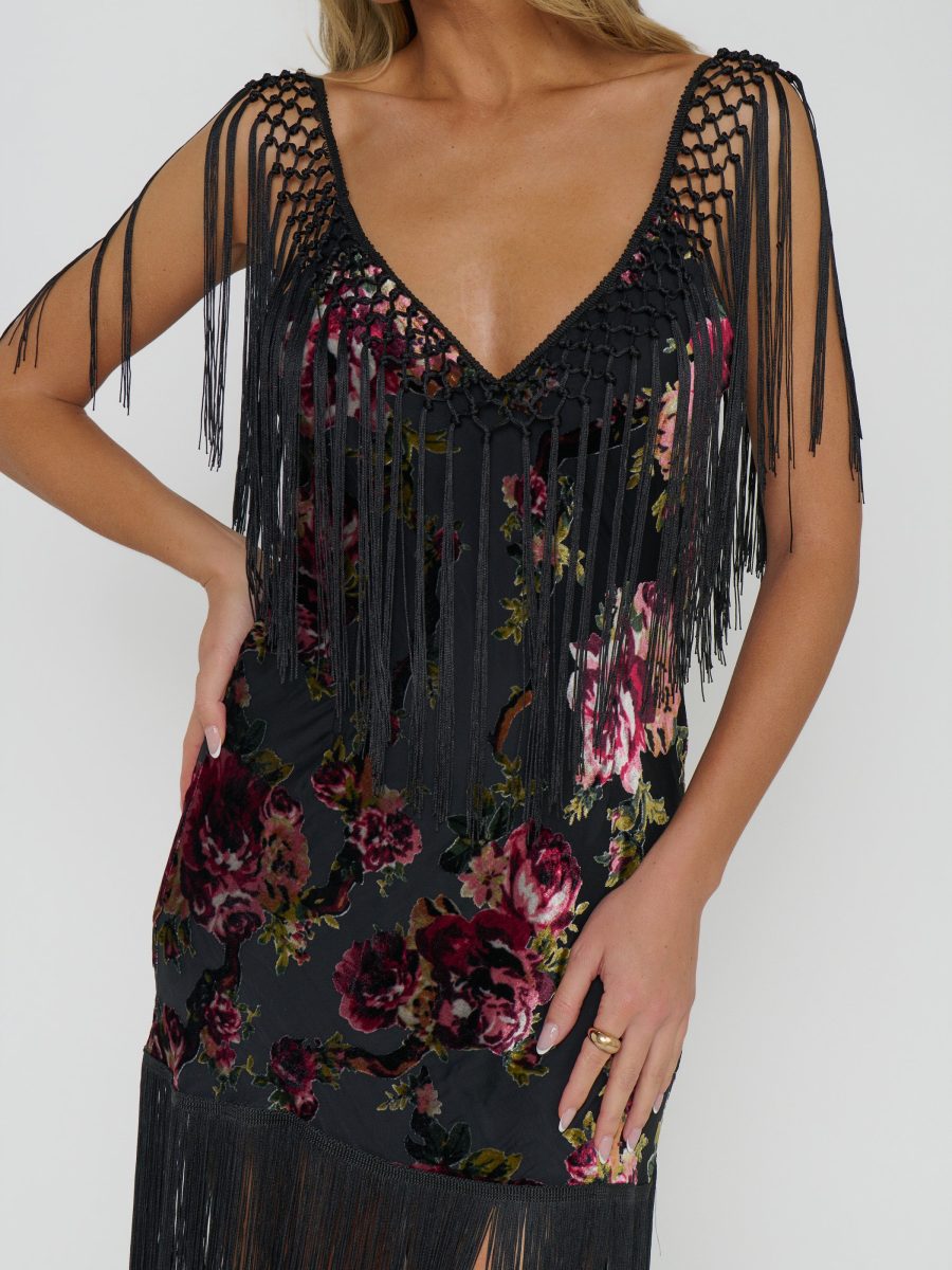 Natasha Fringe Dress ~ Petals in Splendor