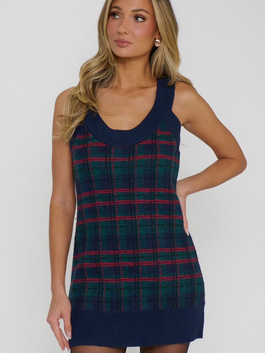 Sutton Sweater Dress ~ Windsor Plaid Knit